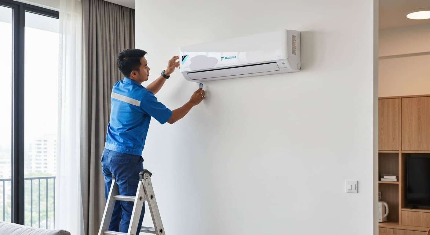 Keluarga gembira dengan aircond LG